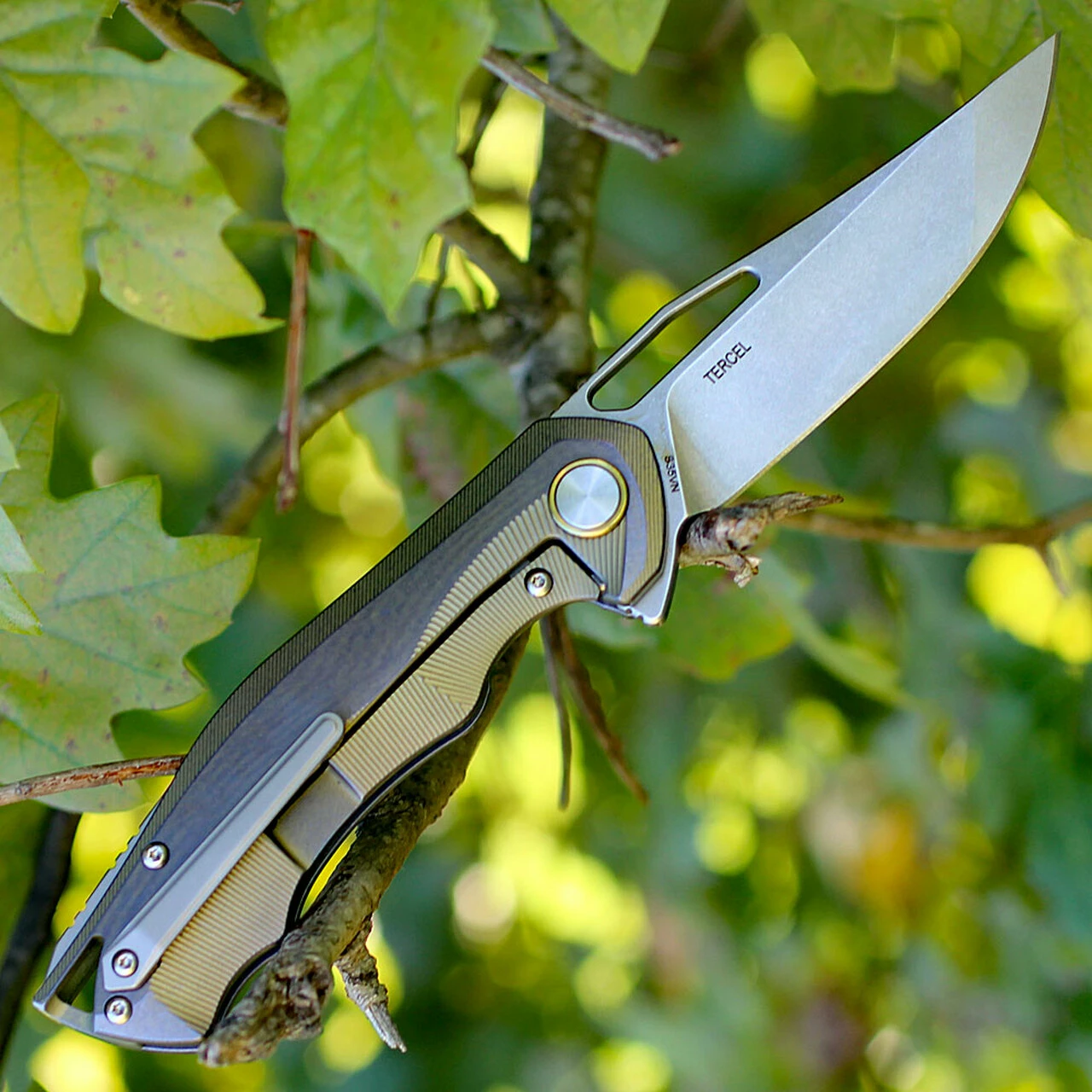 Outlet 🌟 Bestech BT1708A Tercel, 3.5" CPM-S35VN Stonewash Plain Blade, Blue/Gold Titanium Handle ⌛ 2 Outlet 🌟 Bestech BT1708A Tercel, 3.5" CPM-S35VN Stonewash Plain Blade, Blue/Gold Titanium Handle ⌛ - Image 2