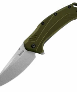 Promo 🔥 Kershaw Knives Kershaw Link-Olive KS1776OLSW, 3.25" CPM 20CV Stonwash Blade, Aluminum Handle ⌛