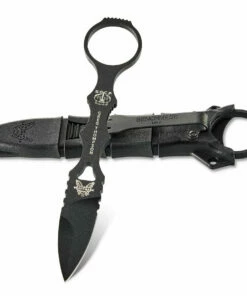 Outlet 🔥 Benchmade Knives Benchmade 177BK Mini SOCP Fixed Blade, 2.22" Black 440C Stainless Steel Blade 👍