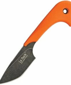 Best Pirce 👏 Outdoor Edge Le Duck Fixed Blade OELDB20C, 2.5" 8Cr14 Stainless Blackstone™ Coated Plain Blade, Blaze Orange Rubberized TPR Handle 😍