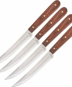 Wholesale 🌟 Bear and Son BC2STKR 4 Piece Steak Knife Set, 5" High Carbon Stainless Plain Blade, Rosewood Handle 🔥