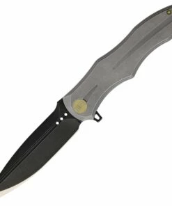 Best reviews of 🎉 We Knife Co. We Knife Model 613 Framelock Flipper 613E, 4.2"Bohler M390 Black Spear Point Plain Blade, Gray Titanium Handle 🛒