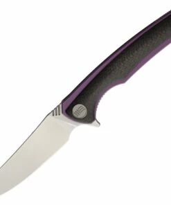 Deals 👏 We Knife Co. We Knife Model 704 Linerlock Folder 704CFA, 3.6” Bohler M390 Satin Trailing Point Plain Blade, Black Carbon Fiber Over Purple Titanium Handle 💯