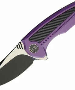 Wholesale 😍 We Knife Co. We Knife Valiant Folder 717A, 3" CPM S35VN Black Stonewash Two-Tone Clip Point Plain Blade, Green Titanium with Carbon Fiber Inlay Handle ✔️