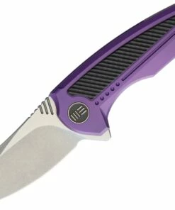 Wholesale 🔥 We Knife Co. We Knife Valiant Folder 717B, 3" CPM S35VN Stonewash Clip Point Plain Blade, Purple Titanium with Carbon Fiber Inlay Handle ✔️