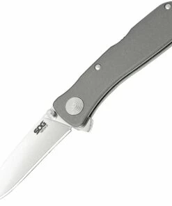 Cheap ✔️ SOG 99455 Twitch II Lockback Folder, 2.65"Assisted Open AUS-8 Satin Drop Point Plain Blade, Gray Aluminum Handle 🔔