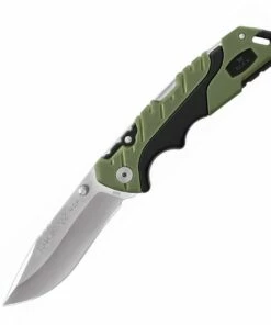 Brand new 🎉 Buck Knives Buck 659 Large Pursuit Lockback, 3.63" 420HC Stainless Satin Drop Point Blade, Black GFN with Green Versiflex Onlay Handle 🌟