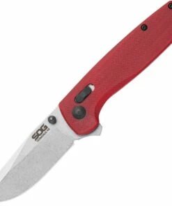Deals 🤩 SOG TM1023BX Terminus XR Lock Folder , 3.00" Satin Drop Point Plain Blade, Red G-10 Handle ✔️