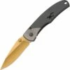 Wholesale ⭐ Browning Knives Browning Mountain Framelock, BR0201, 2" 440A Stainless Gold Blade, Titanium Handle 👏