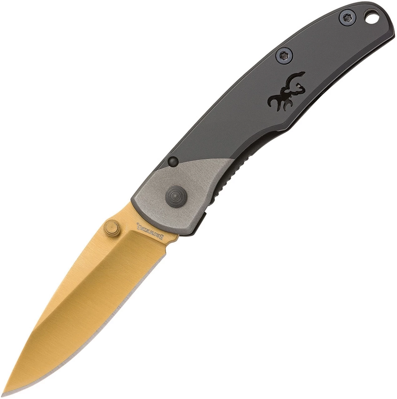 Wholesale ⭐ Browning Knives Browning Mountain Framelock, BR0201, 2" 440A Stainless Gold Blade, Titanium Handle 👏 1 Wholesale ⭐ Browning Knives Browning Mountain Framelock, BR0201, 2" 440A Stainless Gold Blade, Titanium Handle 👏