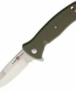 Budget 🤩 Al Mar Mini S.E.R.E. 2020 Linerlock A/O 2208, 3" 8Cr13MoV SS Plain Blade, FRN Handle, OD Green ✔️