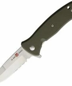Wholesale 🛒 Al Mar Mini S.E.R.E. 2020 Linerlock A/O 2209, 3" 8Cr13MoV SS Combo Blade, FRN Handle, OD Green 🧨