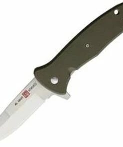 Budget ⭐ Al Mar S.E.R.E. 2020 Linerlock A/O 2210, 3.6" 8Cr13MoV SS Plain Blade, FRN Handle, OD Green ⌛