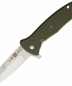 Cheapest 😀 Al Mar S.E.R.E. 2020 Linerlock A/O 2211, 3.6" 8Cr13MoV SS Combo Blade, FRN Handle, OD Green 💯