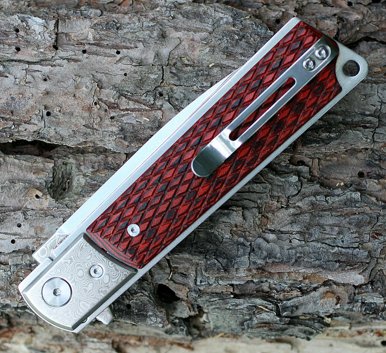 Discount ✔️ Artisan Cutlery Artisan Classic Damascus ATZ1802GDBR, 3.94" Damascus Plain Blade, RedG10/Damascus Handle ✔️ 3 Discount ✔️ Artisan Cutlery Artisan Classic Damascus ATZ1802GDBR, 3.94" Damascus Plain Blade, RedG10/Damascus Handle ✔️ - Image 3