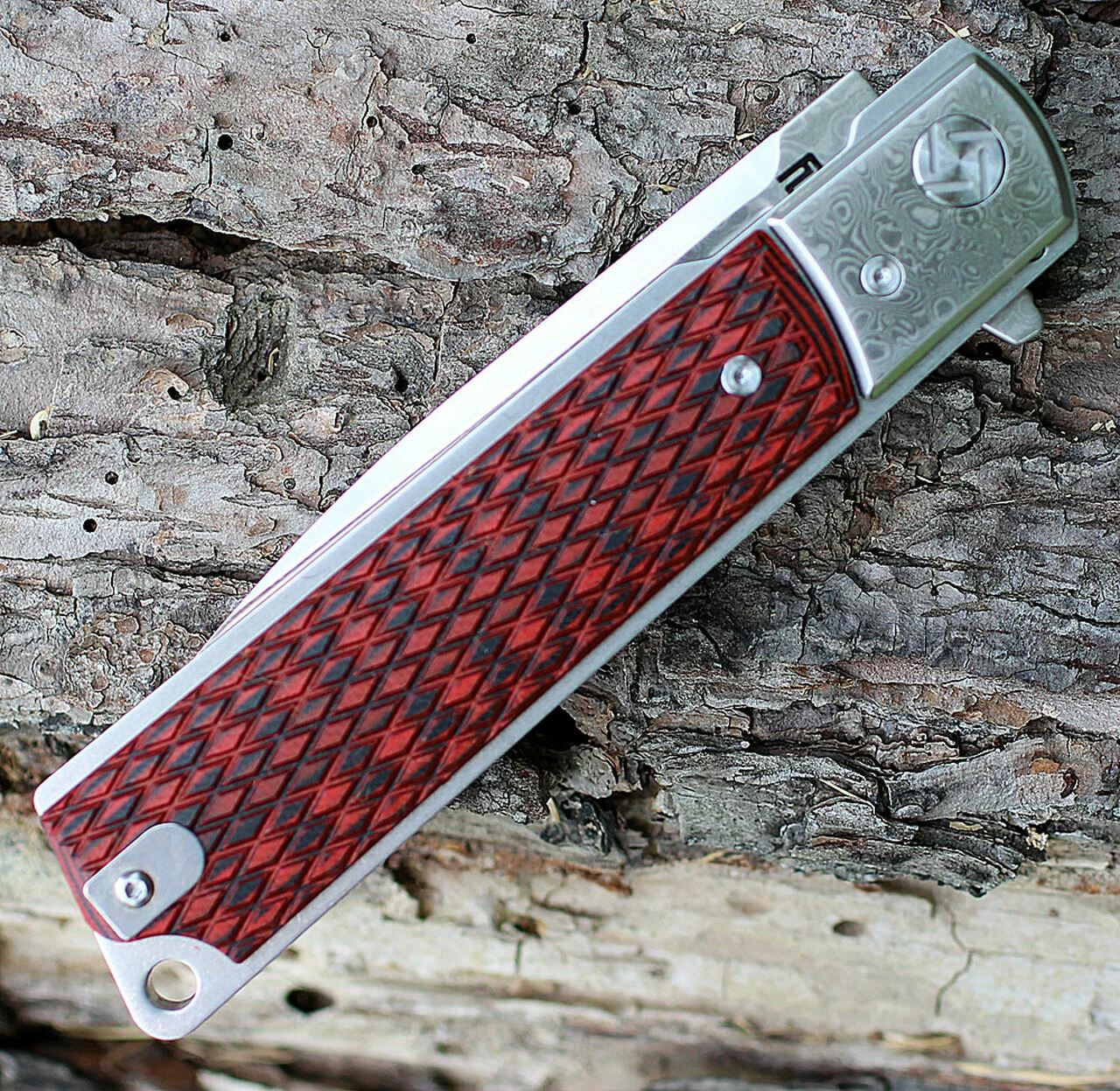 Discount ✔️ Artisan Cutlery Artisan Classic Damascus ATZ1802GDBR, 3.94" Damascus Plain Blade, RedG10/Damascus Handle ✔️ 4 Discount ✔️ Artisan Cutlery Artisan Classic Damascus ATZ1802GDBR, 3.94" Damascus Plain Blade, RedG10/Damascus Handle ✔️ - Image 4