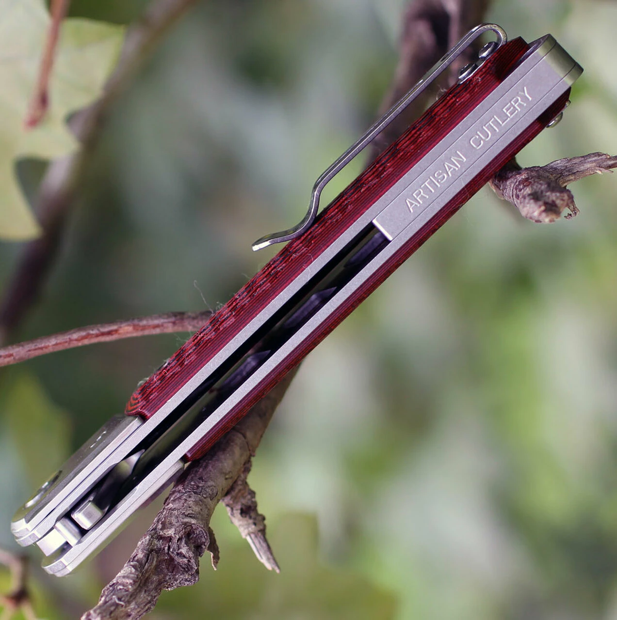Discount ✔️ Artisan Cutlery Artisan Classic Damascus ATZ1802GDBR, 3.94" Damascus Plain Blade, RedG10/Damascus Handle ✔️ 5 Discount ✔️ Artisan Cutlery Artisan Classic Damascus ATZ1802GDBR, 3.94" Damascus Plain Blade, RedG10/Damascus Handle ✔️ - Image 5