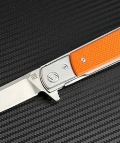 Wholesale 😀 Artisan Cutlery Artisan Classic ATZ1802POEF 3.94" D2 Steel Plain Blade, Orange G10 Handle 💯