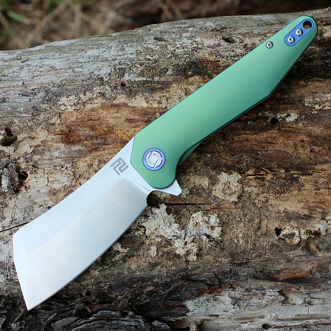Buy ❤️ Artisan Cutlery Artisan Osprey ATZ1803GGNM, 3.74" M390 Plain Blade, Green TC4 Titanium Handle 🧨 1 Buy ❤️ Artisan Cutlery Artisan Osprey ATZ1803GGNM, 3.74" M390 Plain Blade, Green TC4 Titanium Handle 🧨