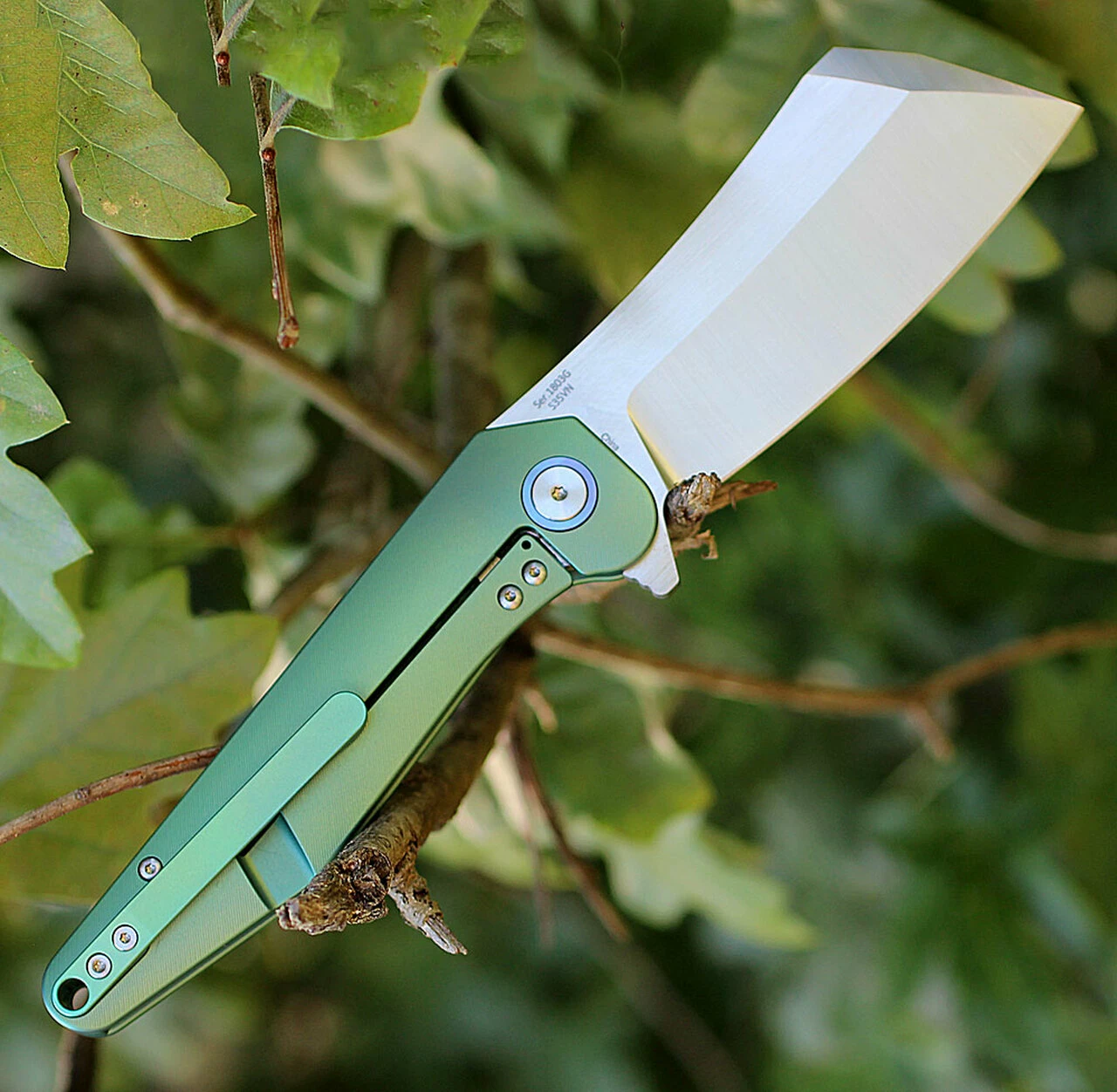 Brand new 🔥 Artisan Cutlery Artisan Osprey ATZ1803GGNS, 3.74" S35VN Plain Blade, Green TC4 Titanium Handle 🔔 4 Brand new 🔥 Artisan Cutlery Artisan Osprey ATZ1803GGNS, 3.74" S35VN Plain Blade, Green TC4 Titanium Handle 🔔 - Image 4