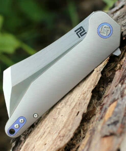 Hot Sale 🛒 Artisan Cutlery Artisan Osprey ATZ1803GGYS, 3.74" S35VN Plain Blade, Gray TC4 Titanium Handle 👍 -Automatic Knives shop 1803ggys.5 51072.1566585975