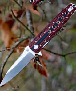 Outlet ⌛ Artisan Cutlery Artisan Virginia ATZ1807PBR, 3.94" D2 Plain Blade, Curved Red/Black G-10 Handle 💯