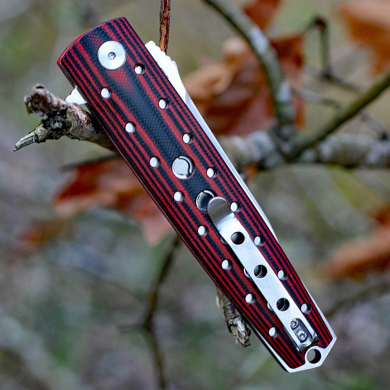 Outlet ⌛ Artisan Cutlery Artisan Virginia ATZ1807PBR, 3.94" D2 Plain Blade, Curved Red/Black G-10 Handle 💯 4 Outlet ⌛ Artisan Cutlery Artisan Virginia ATZ1807PBR, 3.94" D2 Plain Blade, Curved Red/Black G-10 Handle 💯 - Image 4