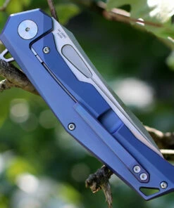 Discount ❤️ Artisan Cutlery Artisan Zumwalt ATZ1808GBUM, 3.78" M390 Plain Blade, Blue Titanium Handle 🛒 -Automatic Knives shop 1808gbum.2 69626.1566585975