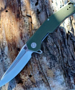 Flash Sale 😍 Artisan Cutlery Artisan Zumwalt ATZ1808PGNF, 3.94" D2 Plain Blade, Flat Green G-10 Handle ⌛