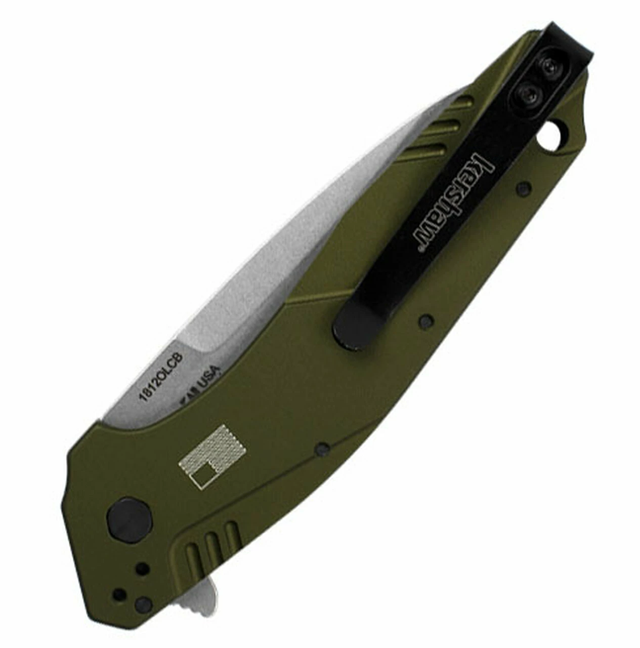 New 🌟 Kershaw Knives Kershaw Dividend A/O with Flipper KS1812OLCB, 3" CPM Composite Blade, Olive Aluminum Handle 💯 2 New 🌟 Kershaw Knives Kershaw Dividend A/O with Flipper KS1812OLCB, 3" CPM Composite Blade, Olive Aluminum Handle 💯 - Image 2