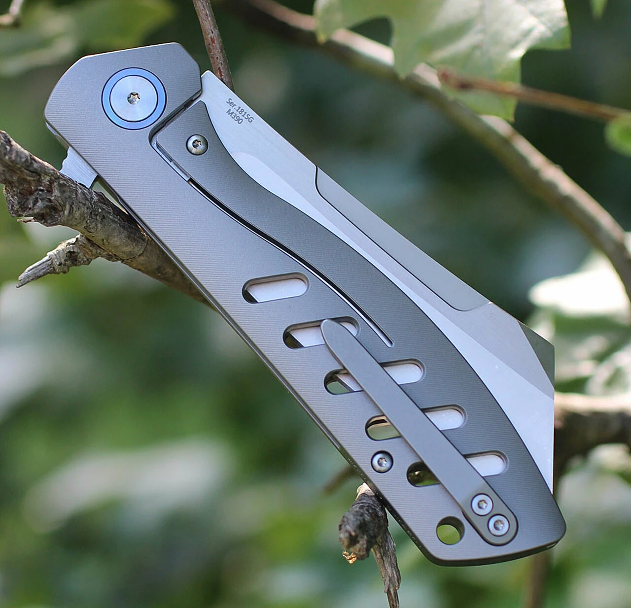 Outlet ❤️ Artisan Cutlery Artisan Tomahawk ATZ1815GGYM, 3.75" M390 Plain Blade, Gray Titanium Handle 😀 2 Outlet ❤️ Artisan Cutlery Artisan Tomahawk ATZ1815GGYM, 3.75" M390 Plain Blade, Gray Titanium Handle 😀 - Image 2