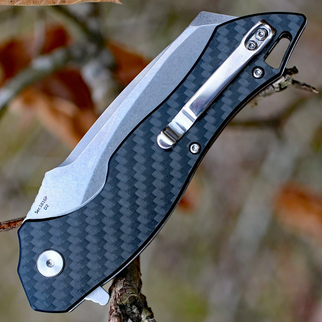 Discount ⭐ Artisan Cutlery Artisan Eagle ATZ1816PCF, 3.46" D2 Steel Tanto Blade, Carbon Fiber Handle ✔️ 4 Discount ⭐ Artisan Cutlery Artisan Eagle ATZ1816PCF, 3.46" D2 Steel Tanto Blade, Carbon Fiber Handle ✔️ - Image 4