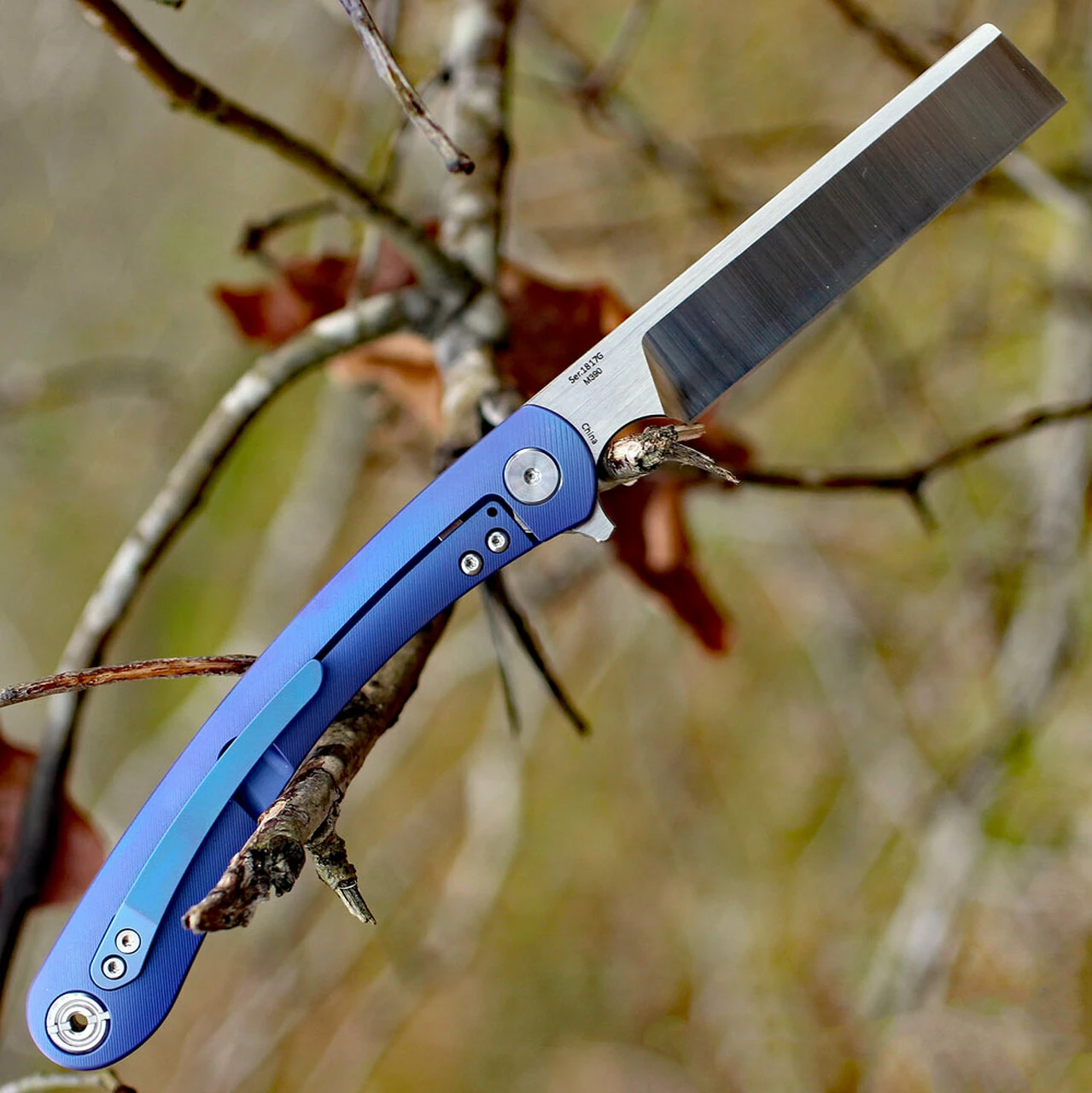 Promo 🎉 Artisan Cutlery Artisan Orthodox ATZ1817GBUM, 3.75" M390 Satin Blade, Blue Titanium Handle 💯 2 Promo 🎉 Artisan Cutlery Artisan Orthodox ATZ1817GBUM, 3.75" M390 Satin Blade, Blue Titanium Handle 💯 - Image 2