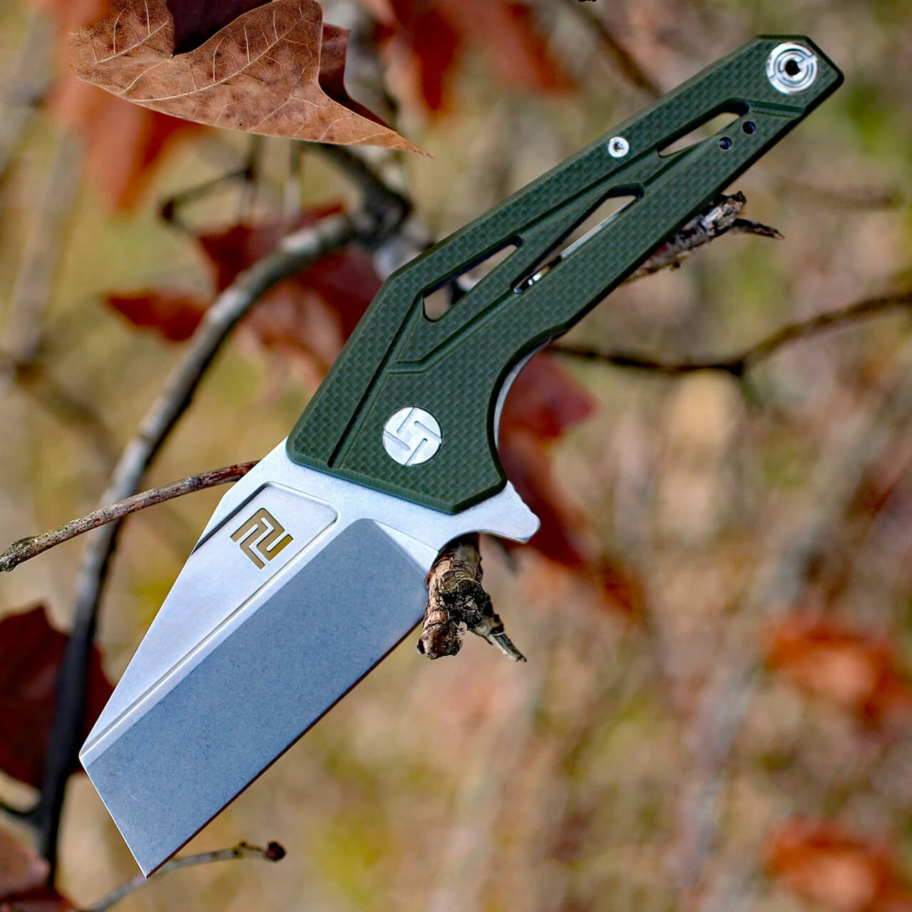 Hot Sale 💯 Artisan Cutlery Artisan Ravine ATZ1819PGN, 2.83" D2 Steel Tanto Blade, Green G10 Handle 🌟 1 Hot Sale 💯 Artisan Cutlery Artisan Ravine ATZ1819PGN, 2.83" D2 Steel Tanto Blade, Green G10 Handle 🌟
