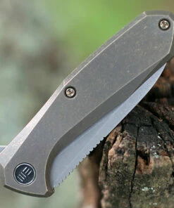 Best Sale 🌟 We Knife Co. We Knife 2005A Mote, 2.66" CPM S35VN Gray Stonewash Plain Blade, Bronze Titanium Handle 🔥 -Automatic Knives shop 2005A.3 18440.1599073049