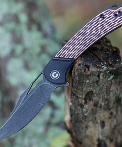 Cheapest 🛒 CIVIVI Knives CIVIVI 🦮 Dogma Linerlock C2005DS-2, 3.46" Damascus Plain Blade, Black /Copper Handles 😍