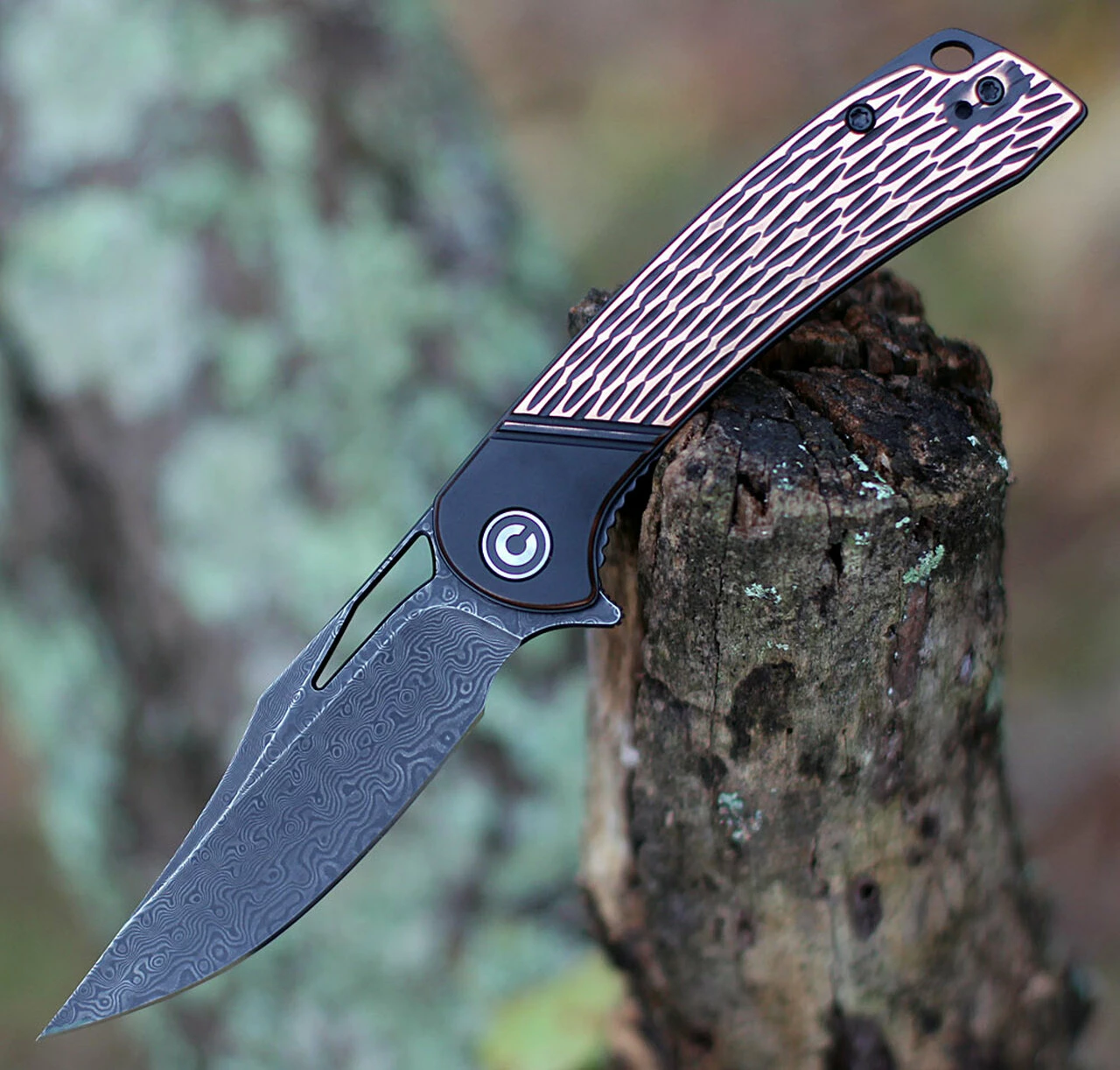 Cheapest 🛒 CIVIVI Knives CIVIVI 🦮 Dogma Linerlock C2005DS-2, 3.46" Damascus Plain Blade, Black /Copper Handles 😍 1 Cheapest 🛒 CIVIVI Knives CIVIVI 🦮 Dogma Linerlock C2005DS-2, 3.46" Damascus Plain Blade, Black /Copper Handles 😍