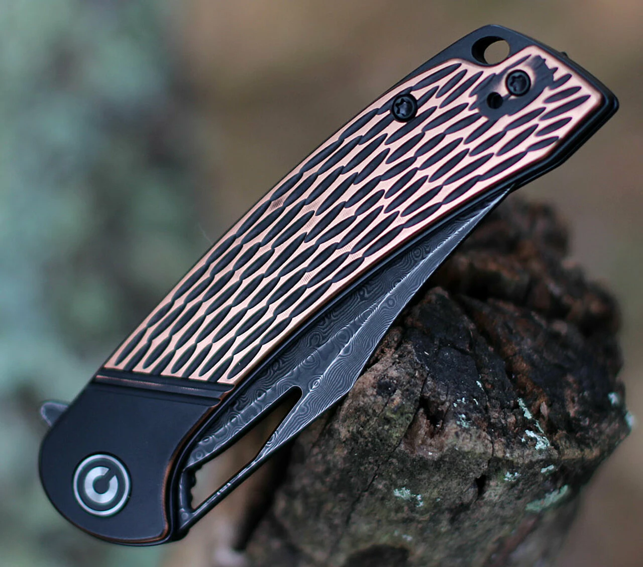 Cheapest 🛒 CIVIVI Knives CIVIVI 🦮 Dogma Linerlock C2005DS-2, 3.46" Damascus Plain Blade, Black /Copper Handles 😍 3 Cheapest 🛒 CIVIVI Knives CIVIVI 🦮 Dogma Linerlock C2005DS-2, 3.46" Damascus Plain Blade, Black /Copper Handles 😍 - Image 3