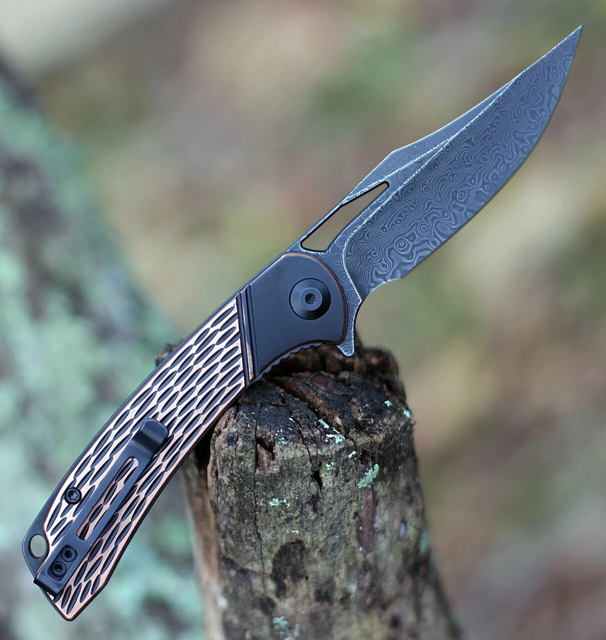 Cheapest 🛒 CIVIVI Knives CIVIVI 🦮 Dogma Linerlock C2005DS-2, 3.46" Damascus Plain Blade, Black /Copper Handles 😍 2 Cheapest 🛒 CIVIVI Knives CIVIVI 🦮 Dogma Linerlock C2005DS-2, 3.46" Damascus Plain Blade, Black /Copper Handles 😍 - Image 2