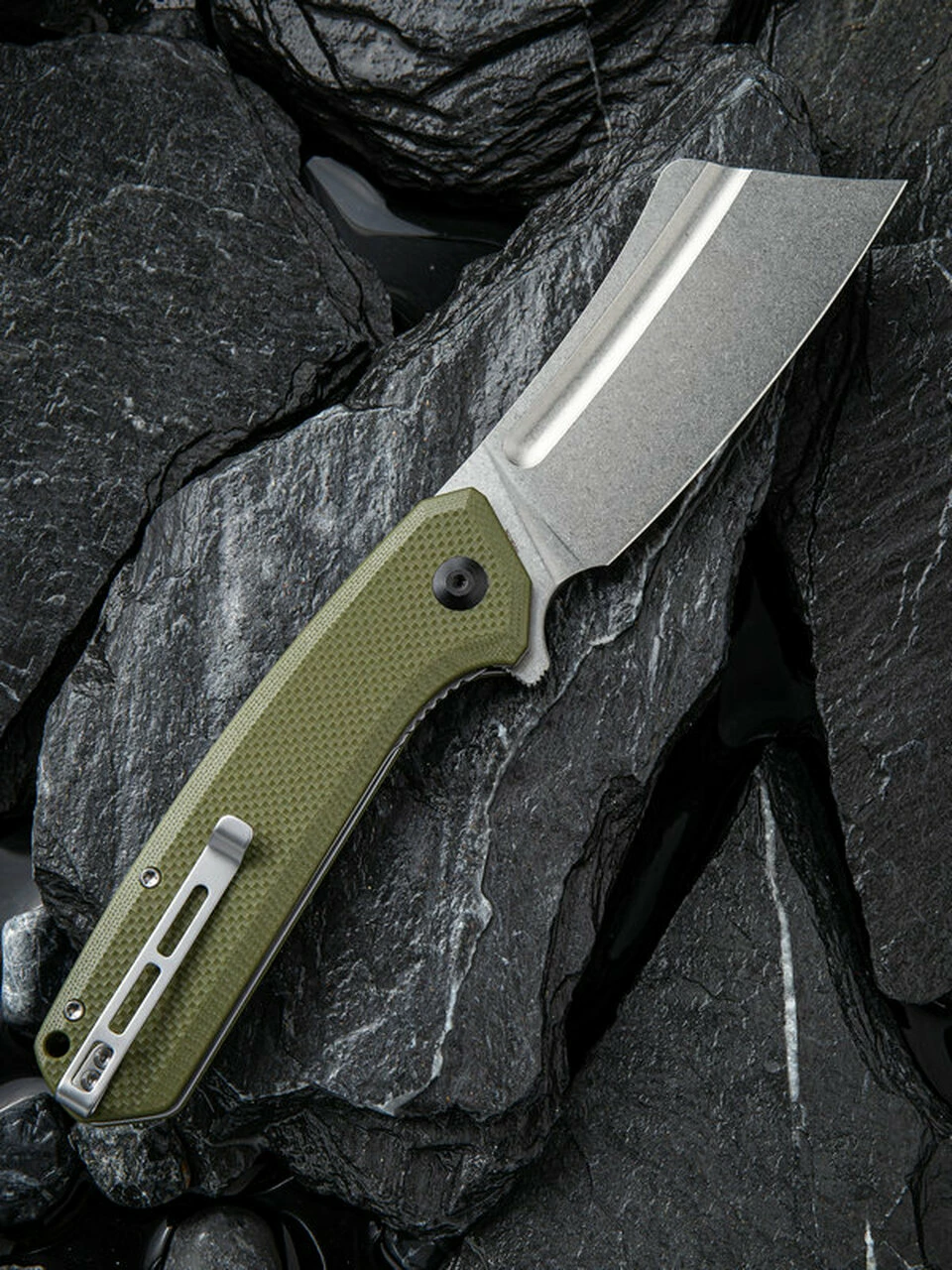 Deals ⌛ CIVIVI Knives CIVIVI Bullmastiff C2006A, 3.83" 9Cr18MoV Stonewashed Cleaver Plain Blade, OD Green G-10 Handles 😍 2 Deals ⌛ CIVIVI Knives CIVIVI Bullmastiff C2006A, 3.83" 9Cr18MoV Stonewashed Cleaver Plain Blade, OD Green G-10 Handles 😍 - Image 2