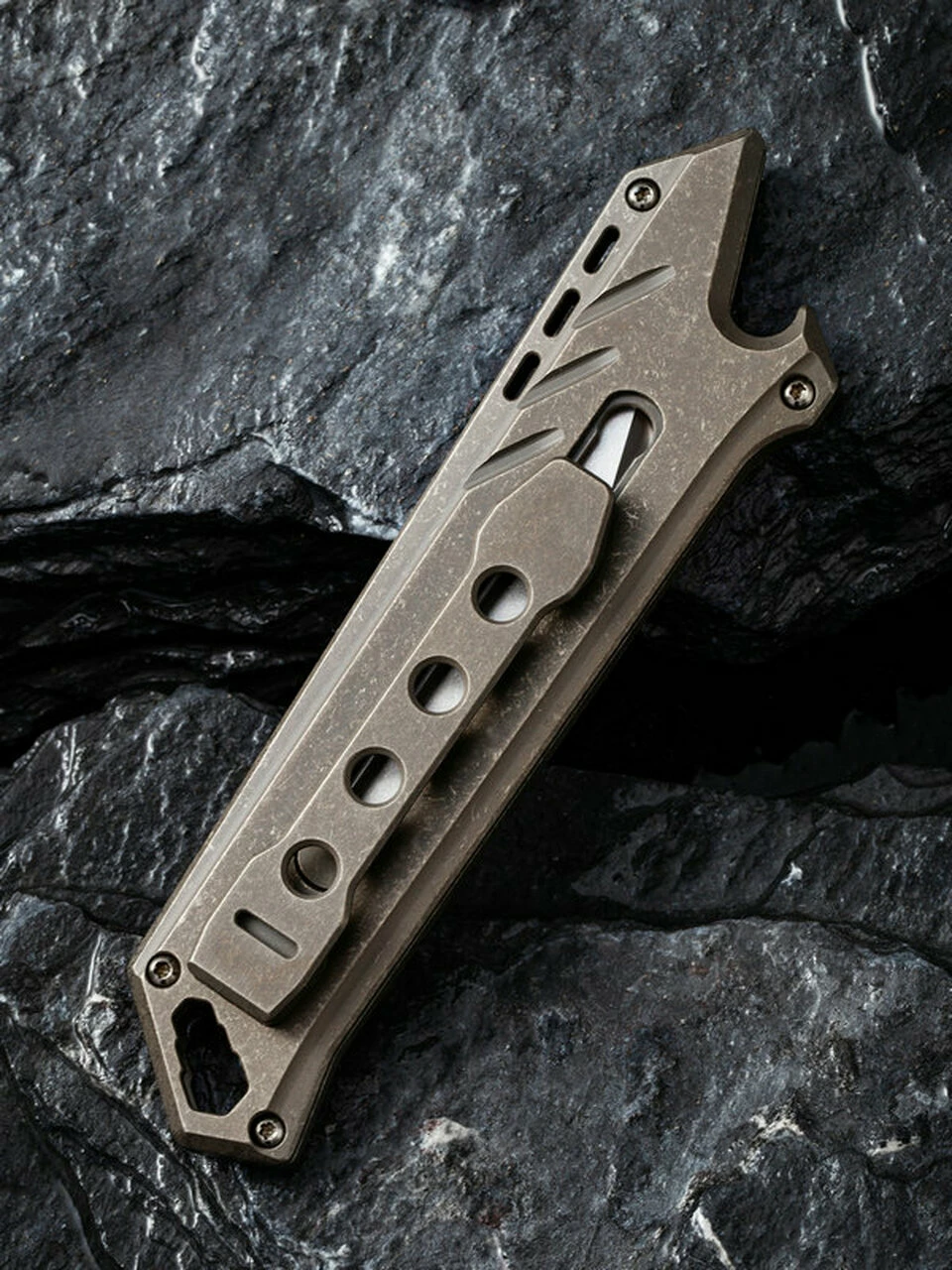 Cheap 💯 CIVIVI Knives CIVIVI Mandate Utility Knife C2007A, 2.12" 9Cr18MoV Stonewashed Blade, Bronze Titanium Handle ❤️ 3 Cheap 💯 CIVIVI Knives CIVIVI Mandate Utility Knife C2007A, 2.12" 9Cr18MoV Stonewashed Blade, Bronze Titanium Handle ❤️ - Image 3