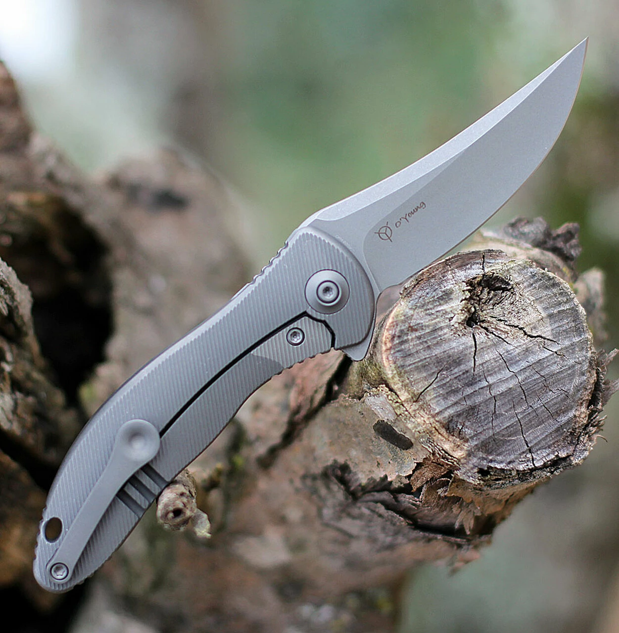 Brand new 😍 We Knife Co. We Knife Mini Synergy 2011A, 2.93" CPM 20CV Stonewashed Blade, Gray 6AL4V Titanium Handle 💯 2 Brand new 😍 We Knife Co. We Knife Mini Synergy 2011A, 2.93" CPM 20CV Stonewashed Blade, Gray 6AL4V Titanium Handle 💯 - Image 2