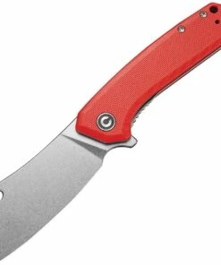 Hot Sale 🛒 CIVIVI Knives CIVIVI Mini Mastodon C2011B, 3" 9Cr18MoV Stonewashed Cleaver Blade, Red G-10 Handles 💯