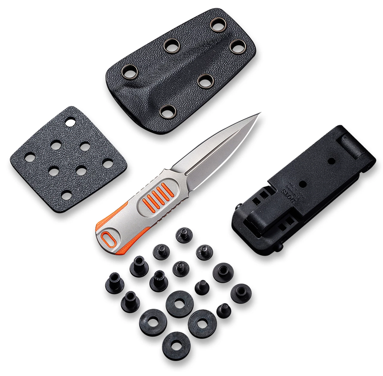 Discount ✨ WE Knife Co. Oss Dagger Neck Knife, 2017B, 2.22" CPM-20CV Stonewashed Dagger, OD Orange G-10 Handle ⌛ 3 Discount ✨ WE Knife Co. Oss Dagger Neck Knife, 2017B, 2.22" CPM-20CV Stonewashed Dagger, OD Orange G-10 Handle ⌛ - Image 3