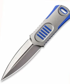 Cheapest 🤩 WE Knife Co. Oss Dagger Neck Knife, 2017C, 2.22" CPM-20CV Stonewashed Dagger, Blue G-10 Handle 🎁