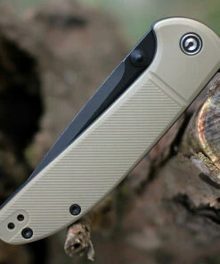 Promo ✔️ CIVIVI Knives CIVIVI Badlands Vagabond C2019A, 3.25" 9Cr18MoV Black Stonewashed Drop Point Blade, Tan GRN Handles 👏 -Automatic Knives shop 2019A.2 32650.1608762403