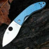 Wholesale 👍 Spyderco Knives Spyderco C205GFBLP Lil’ Lum Chinese Folder, 2.38 in VG-10 Plain Blade, Blue Nishijin Glass Fiber Handles, Sprint Run ⌛