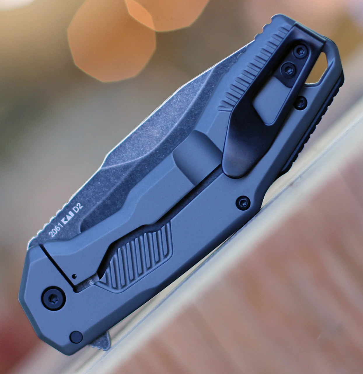 Flash Sale 🌟 Kershaw Knives Kershaw 2061 Cannonball, 3.5" D2 BlackWashed Plain Blade, Gray PVD SS Handle ⌛ 4 Flash Sale 🌟 Kershaw Knives Kershaw 2061 Cannonball, 3.5" D2 BlackWashed Plain Blade, Gray PVD SS Handle ⌛ - Image 4