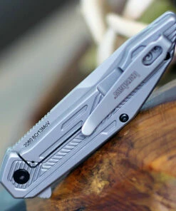 Cheap 🎁 Kershaw Knives Kershaw Terran 2080, 3.125" 8Cr13MoV Bead-blasted Plain Blade, Stainless Steel Handle 🤩 -Automatic Knives shop 2080.1 92805.1600353999