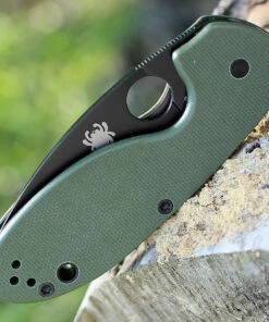 Cheapest ✔️ Spyderco Knives Spyderco C216GPSGRBK EFFICIENT, Black Part Serrated Blade, Green G-10 Handle 🤩 -Automatic Knives shop 216gpgrbk.3 46805.1566586100